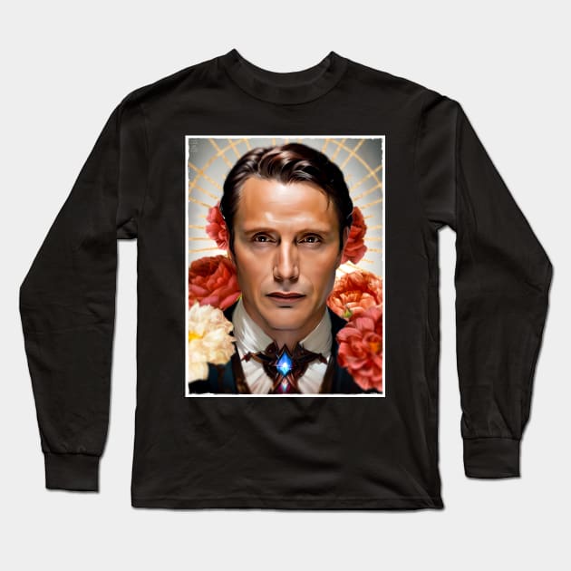 Saint Hannibal with Flowers Long Sleeve T-Shirt by OrionLodubyal